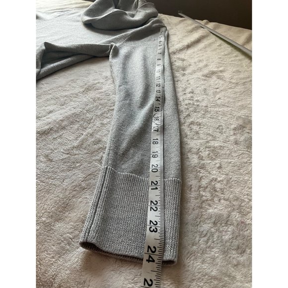 New w/tagsTalbots Sz.Medium Muted Silver Metallic Sweater Cowl Merino Wool - Picture 7 of 10